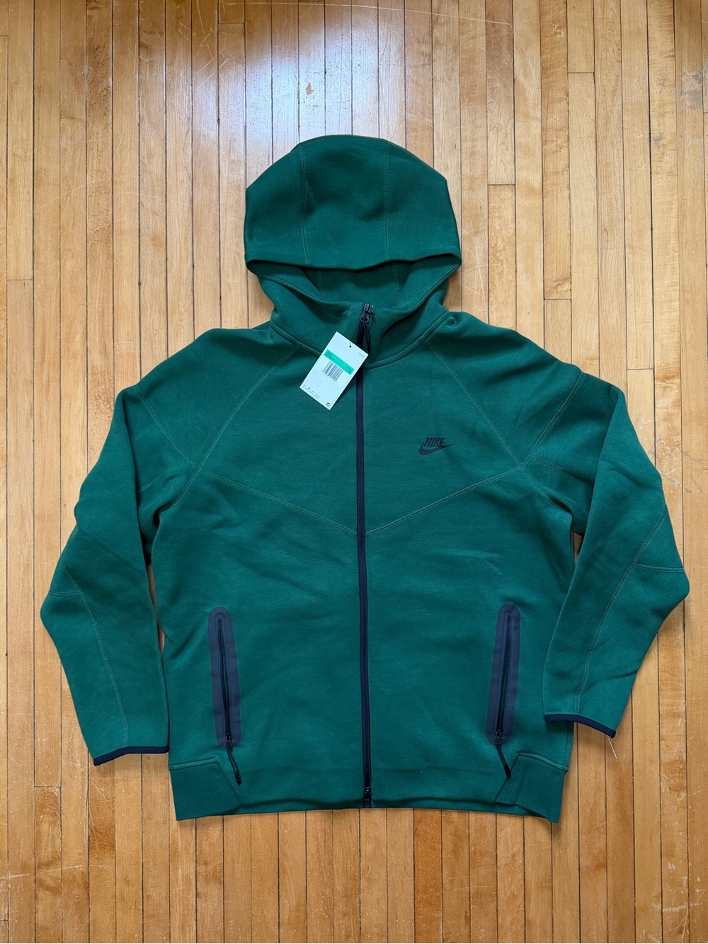 NWT Nike Men's Tech Fleece Full-Zip Hoodie Forest Green FQ1883-341 Sz. XL